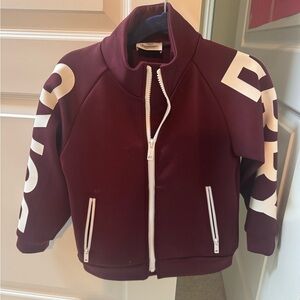 Burberry Maroon Jacket with White Zipper